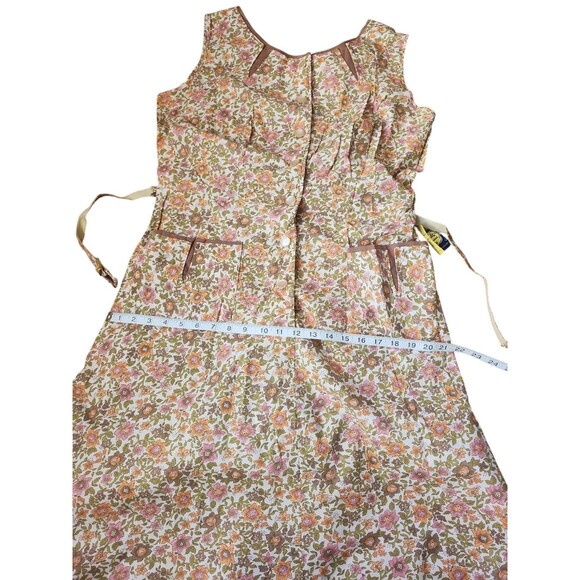 Top Mode Twee Vintage 50s Ditsy Print Midi Dress Women's Modern Size 12 Modest - Picture 9 of 9